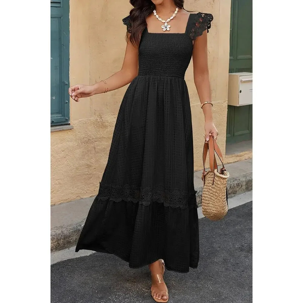 Supreme Fashion Midi Dress Sleeveless Womens M Pink Flutter Sleeve Elegant NWT - Picture 2 of 16